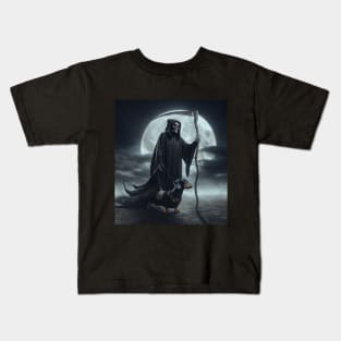 Death and a wiener by the moonlight Kids T-Shirt